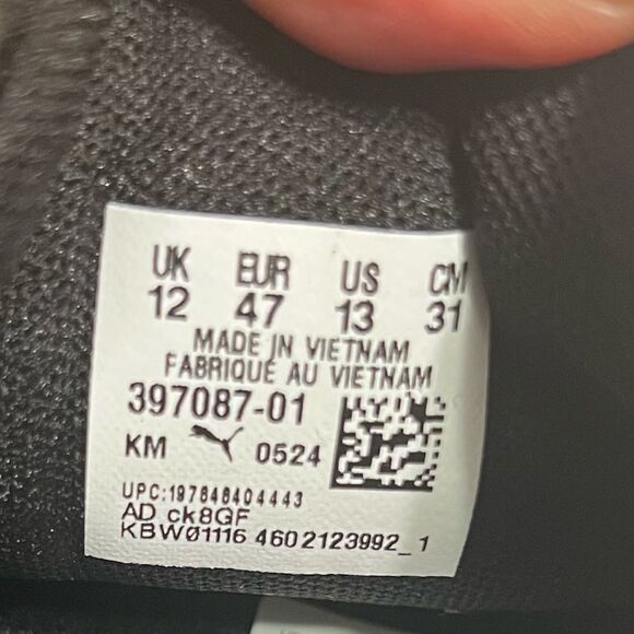 Puma Zip C Sneakers Mens 13 Black Athletic Lightweight Mesh Lace-Up Running NWOB - Picture 11 of 13